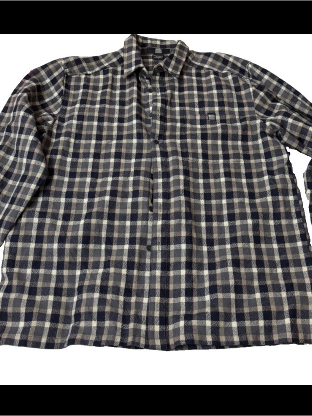 Marithe Francois girbaud Classic Plaid Shirt - Navy & Cream 100% Wool